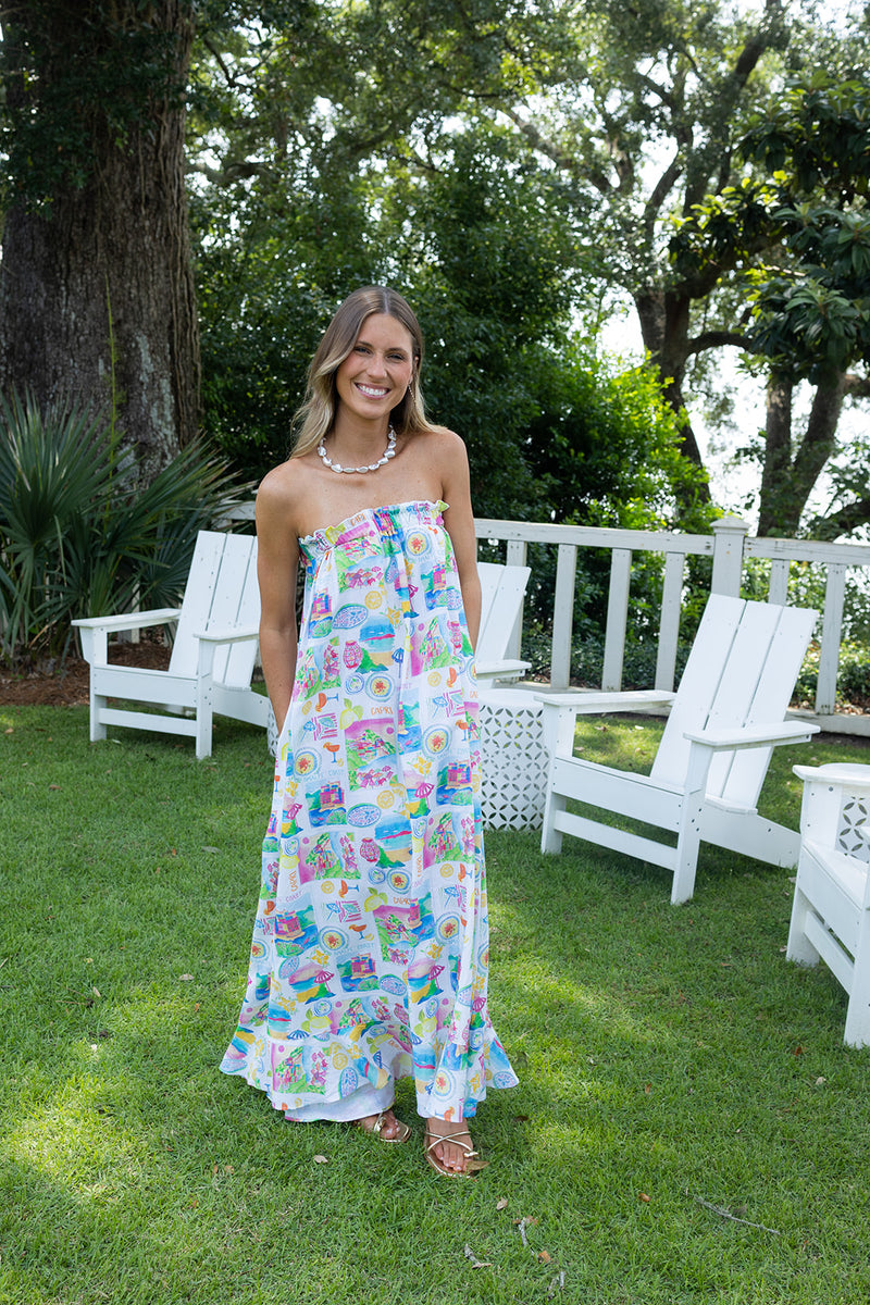 Around The World Maxi Dress, in Amalfi Coast Linen, Size: Small