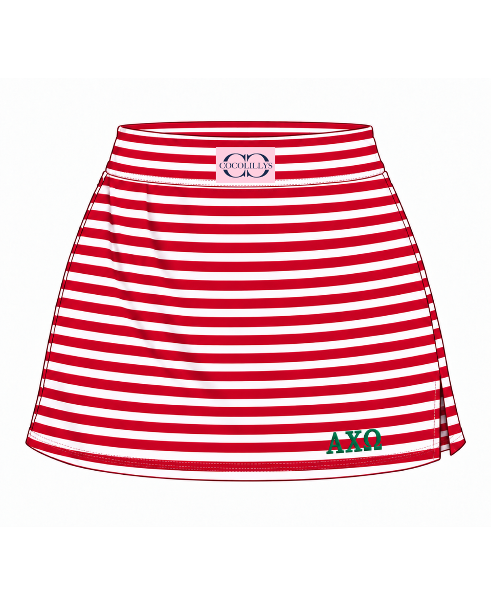 GREEK Stripe Coco Mini Skirt - Alpha Chi Omega PREORDER – cocolillys