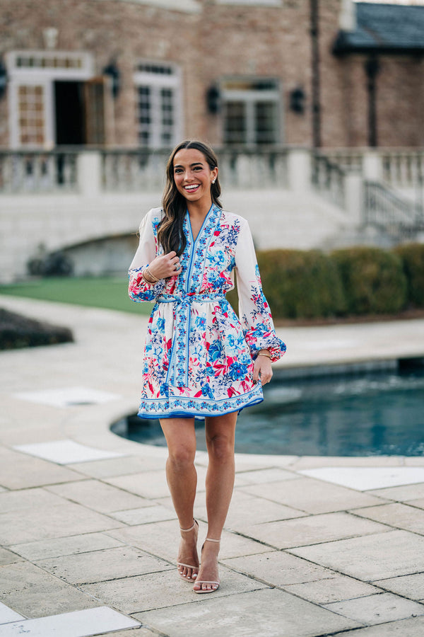 Ditsy Floral Belted Mini Dress