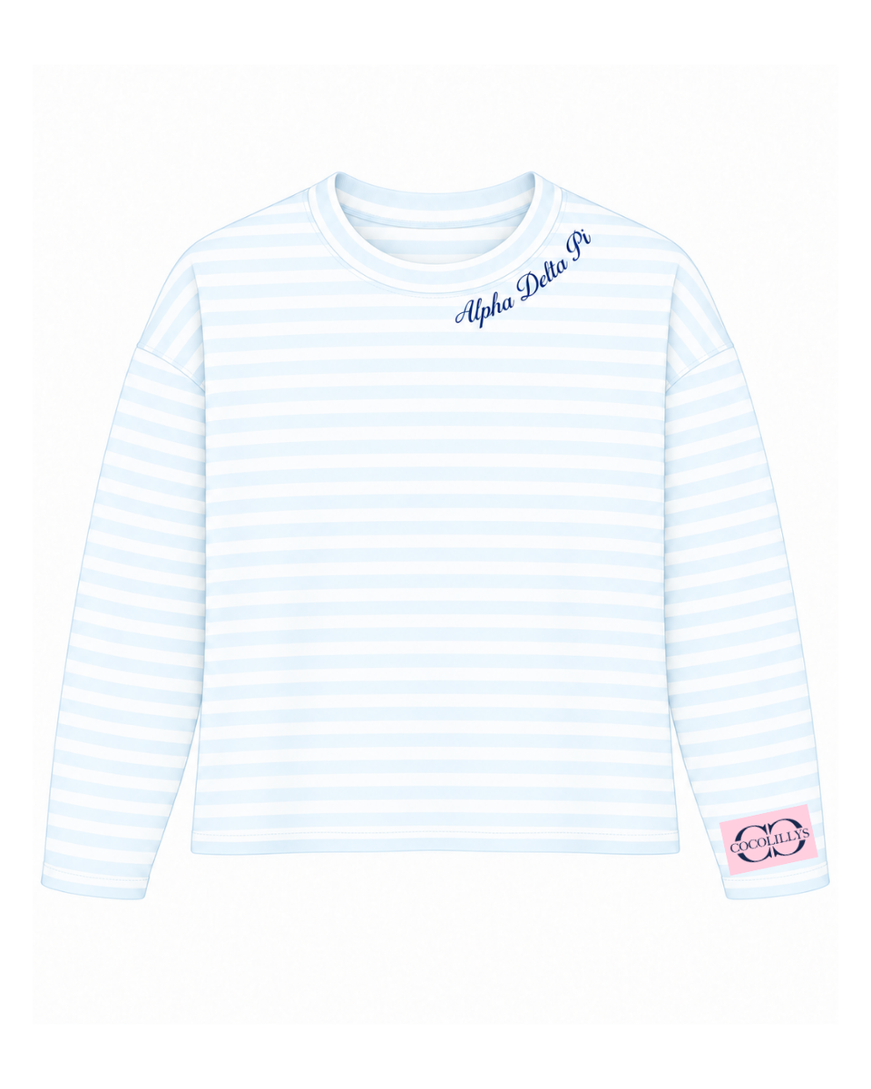 GREEK Oversized Long Sleeve Tee - Alpha Delta Pi PREORDER – cocolillys