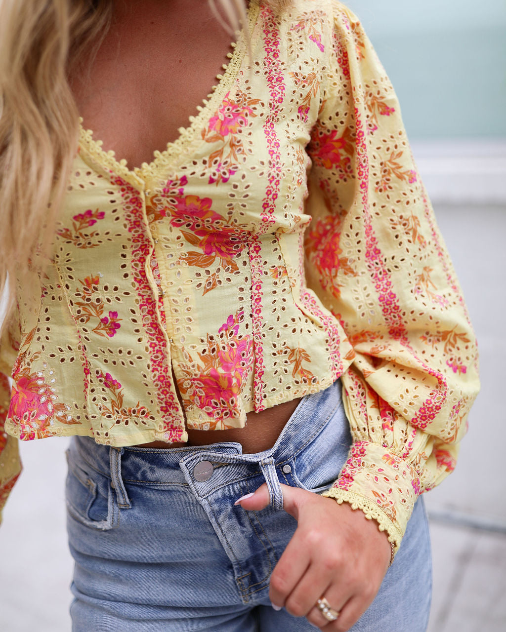 Free People Blossom Eyelet Top - Squash Blossom Boutique