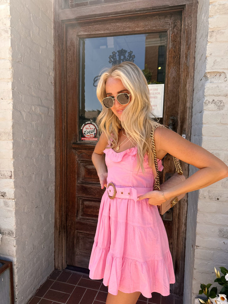 Jolene Mini Dress - Pink Lemonade