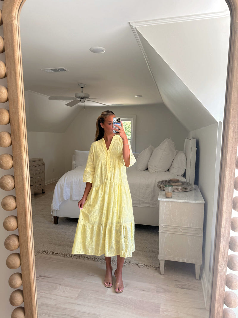 Easy Afternoon Midi Dress - Yellow