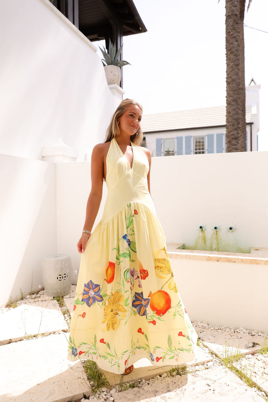 yellow print maxi dress Annette Maxi
