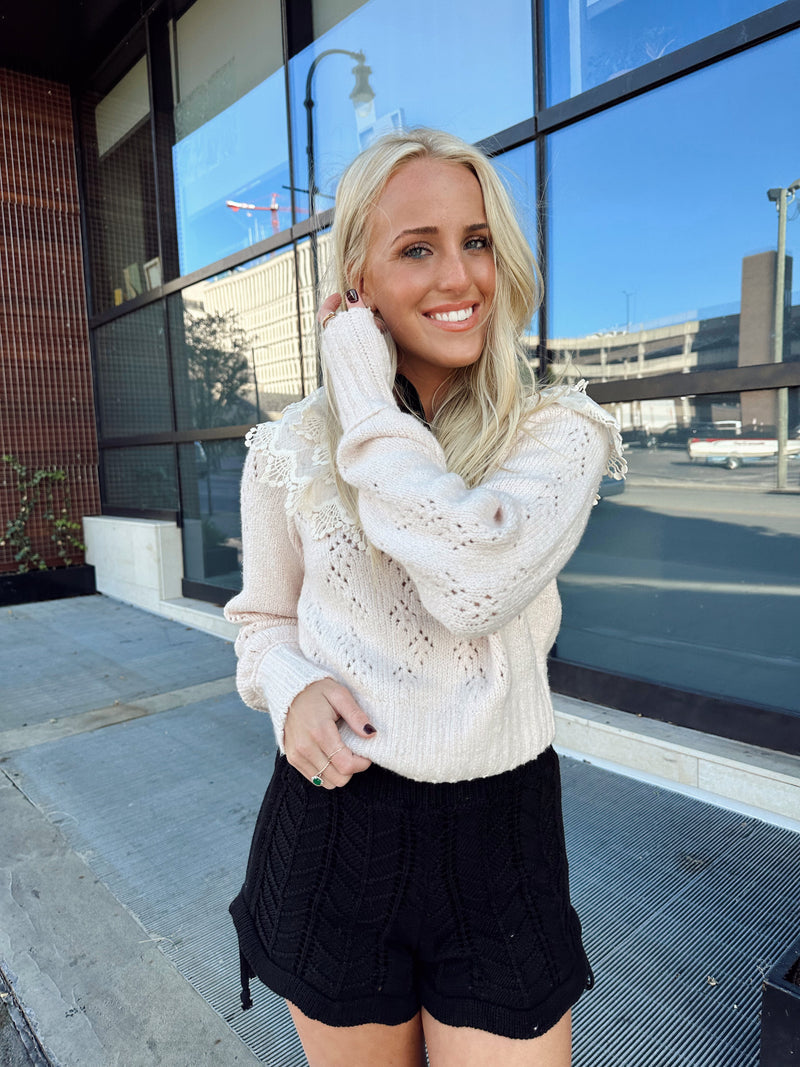 Hold Me Closer Sweater  - Pearl Combo