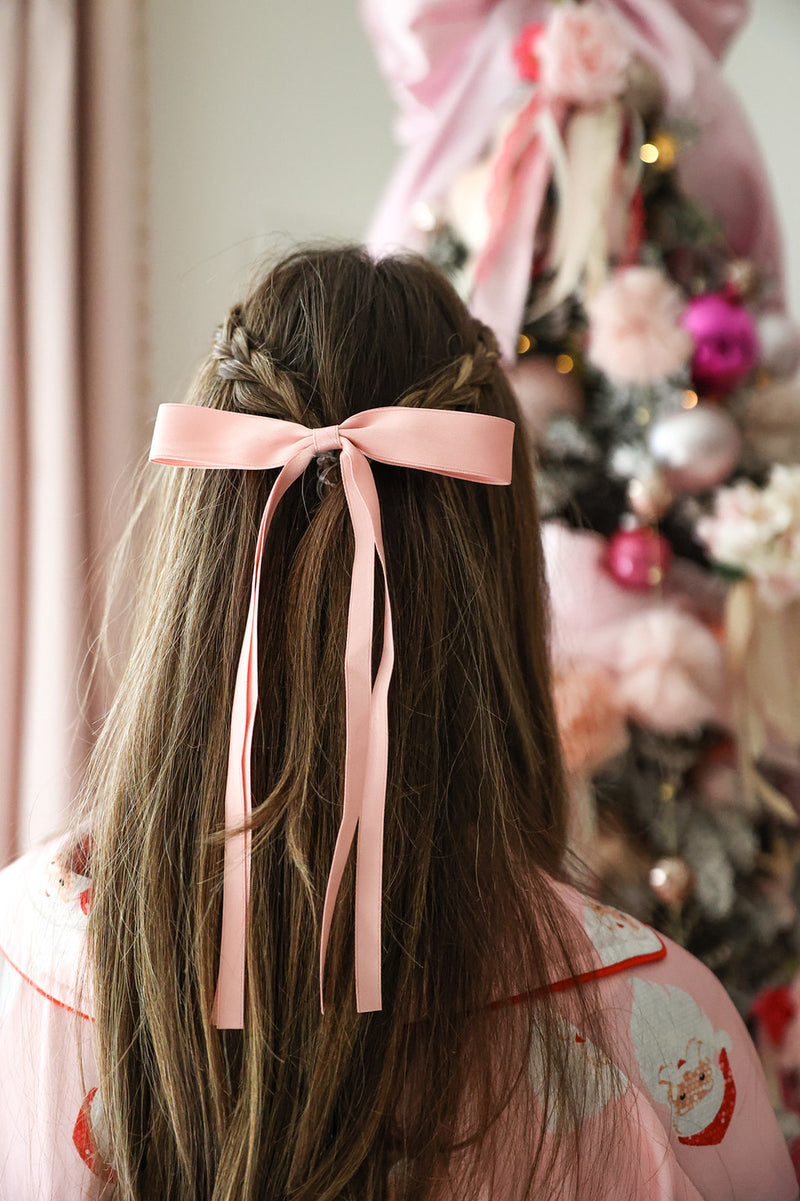 Lelet Satin Hair Clip Bow - Pink