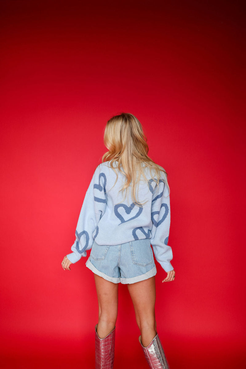 From the Heart Sweater - Blue