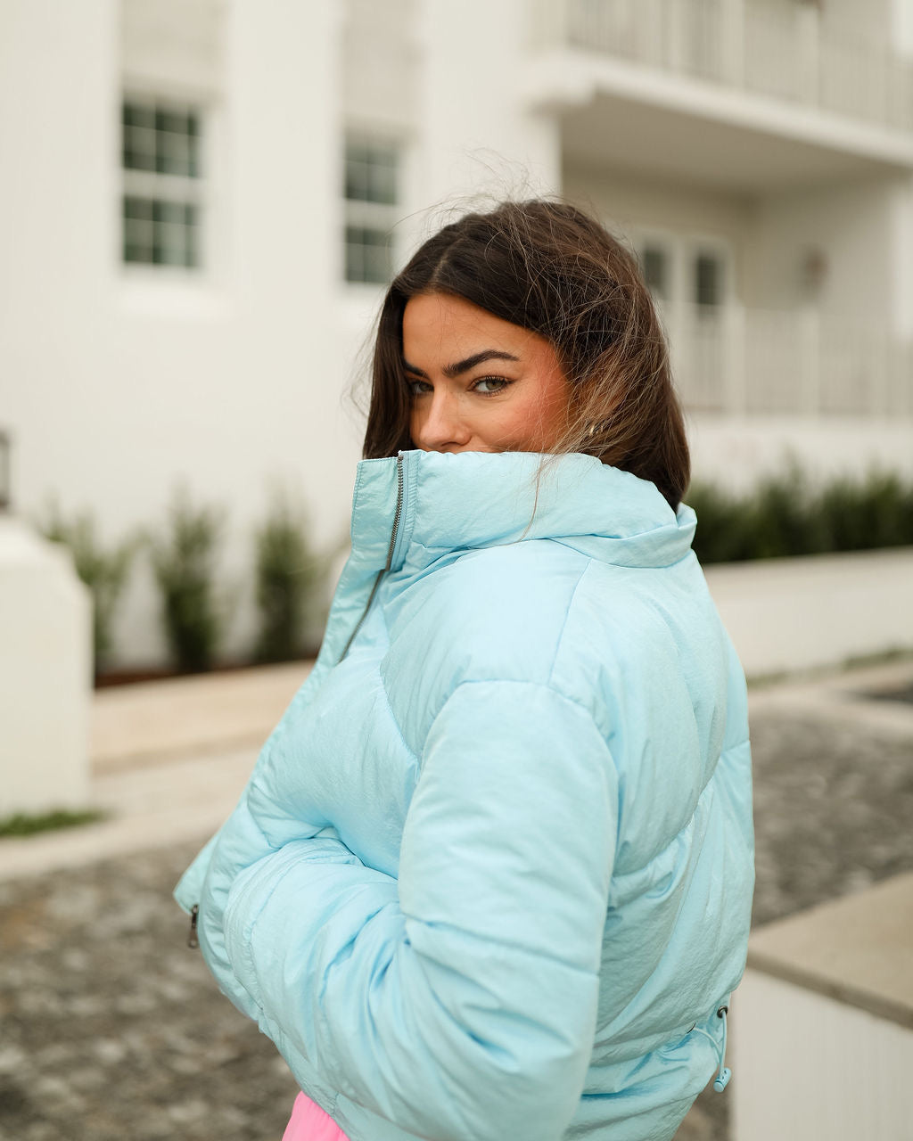 Baby blue puffer jacket women's online