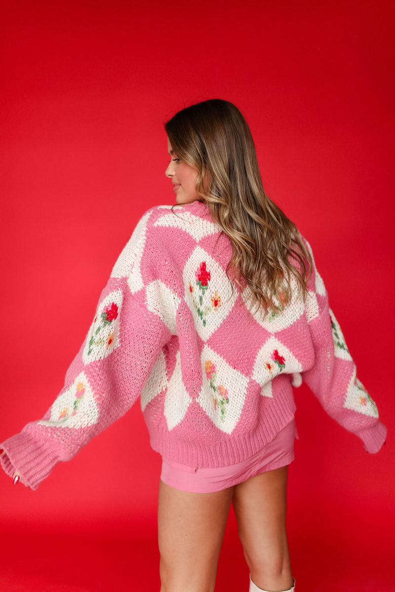 The Vintage Sweater - Pink Rose