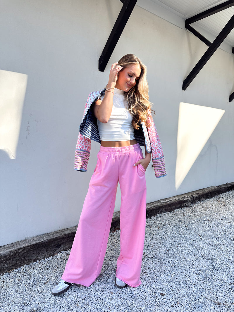 Throw Back Joggers - Barbie Pink