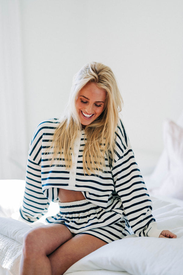 All I Need Striped Top - Navy