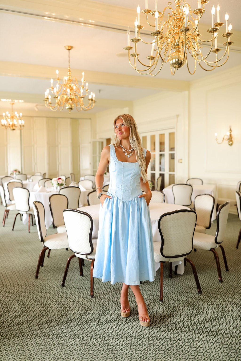 Thierry Midi Dress - Blue Medium