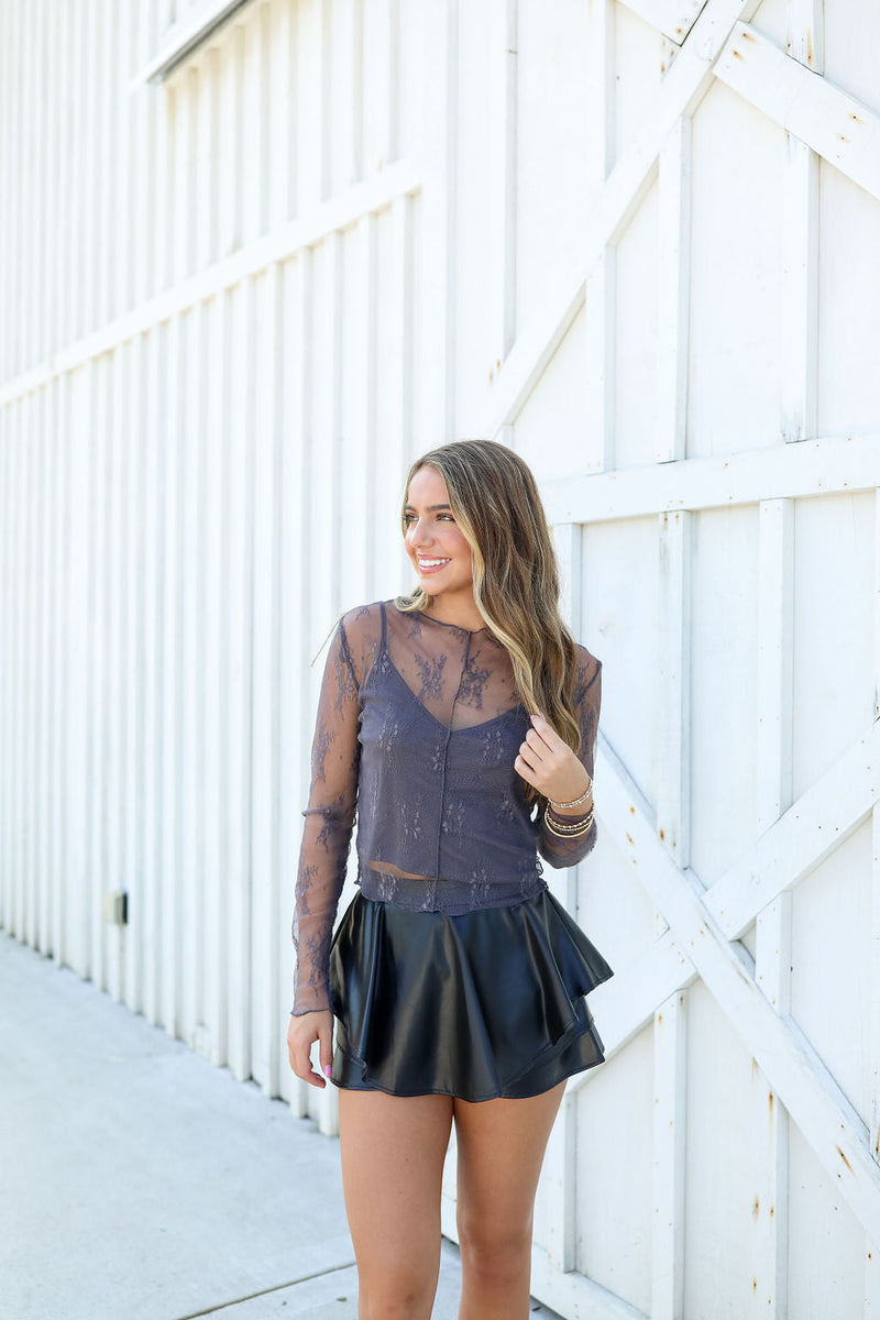 Willow Lace Top - Chrome