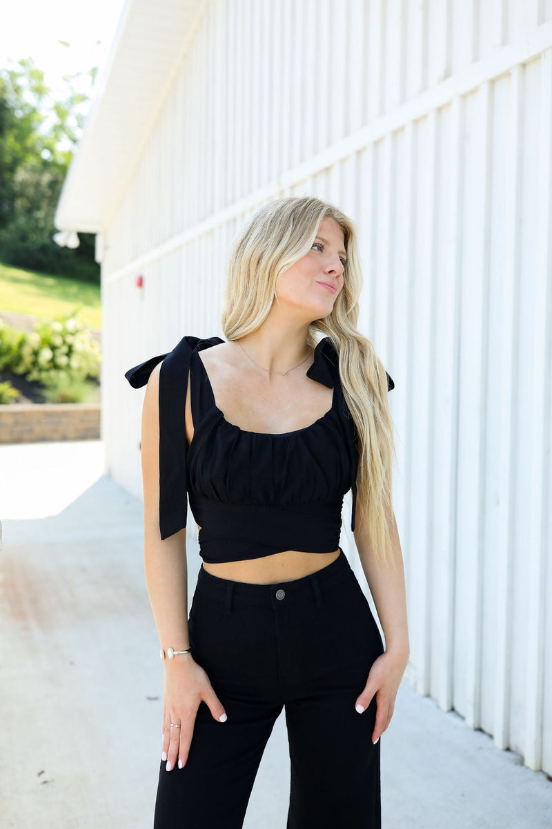 Taryn Tie Top - Black