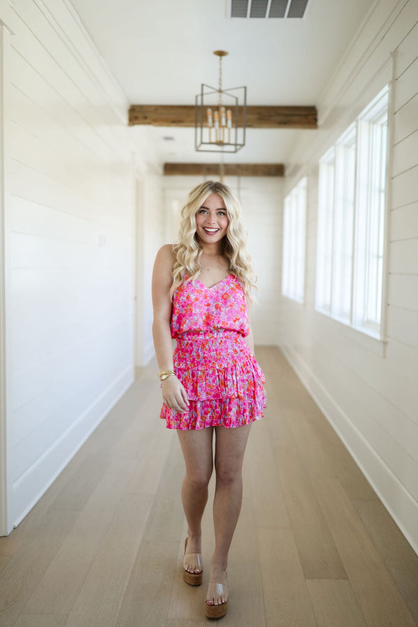 Reese Cami - Hot Pink Floral