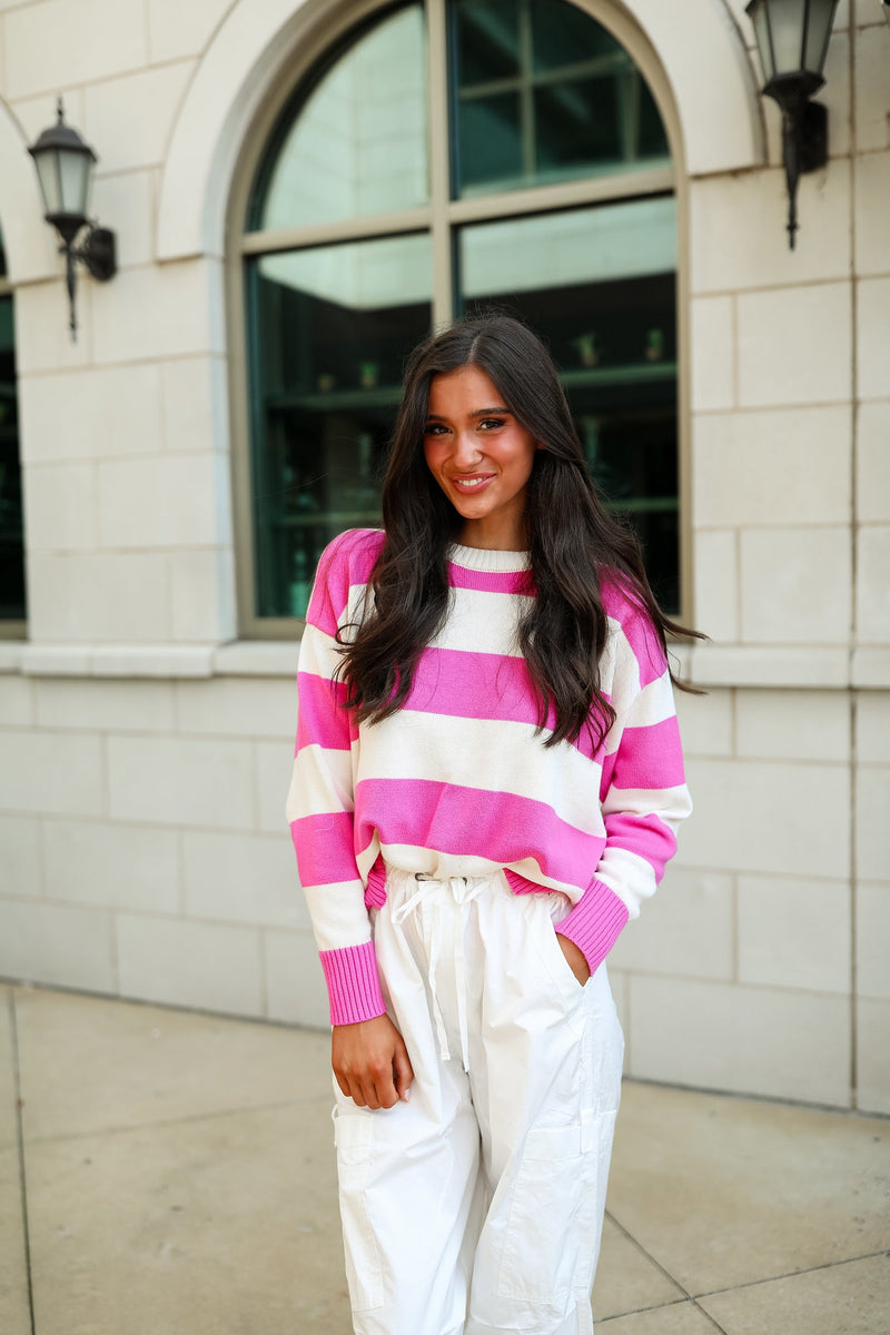 Rudy Stripe Sweater - Pink Cream