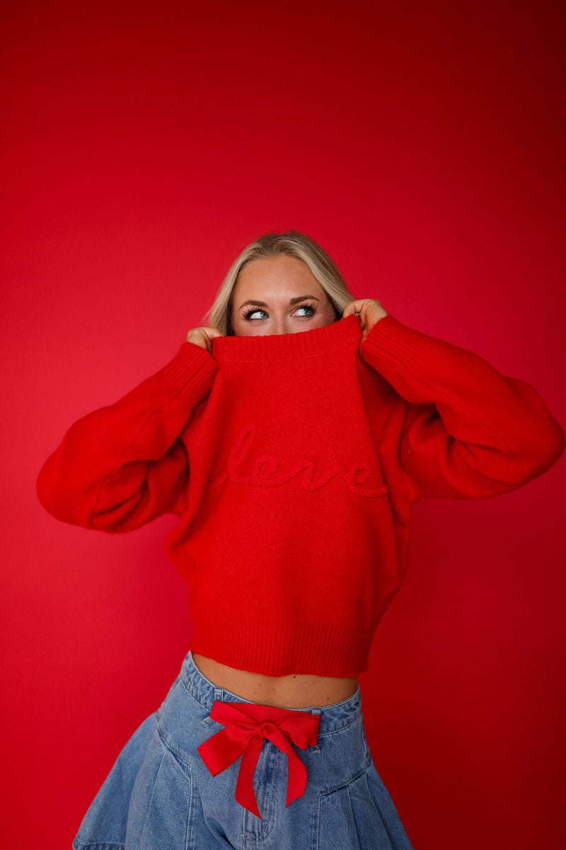 Love You Sweater - Red