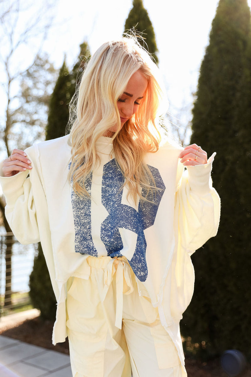 Graphic Camden Pullover  - Ivory Combo