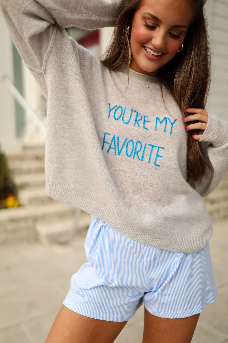 You’re My Favorite Cashmere Sweater - Grey