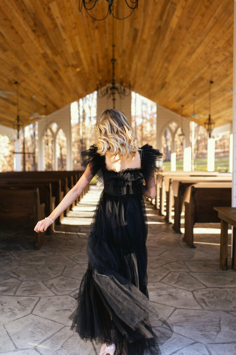 Ramsey Tulle Gown - Black