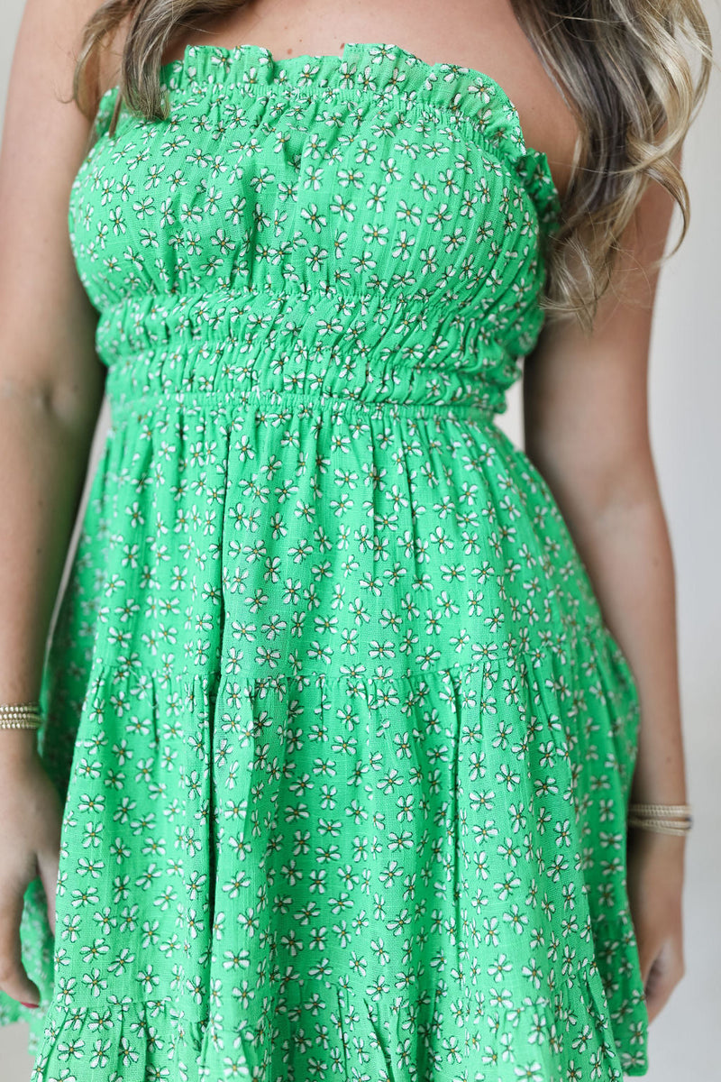 Meg Mini Dress -  Green