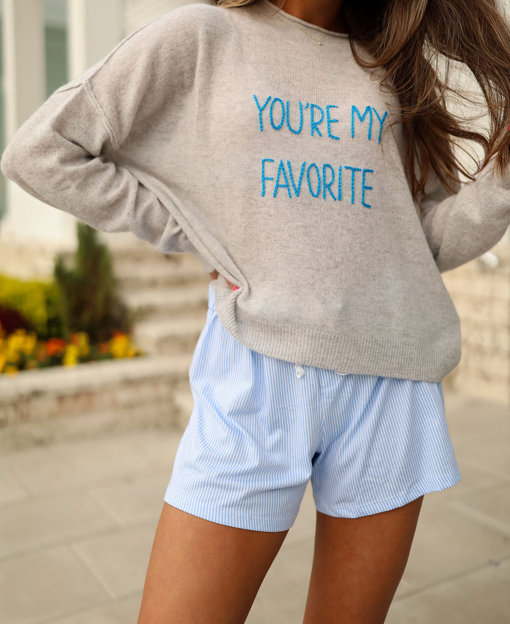 You’re My Favorite Cashmere Sweater - Grey – cocolillys