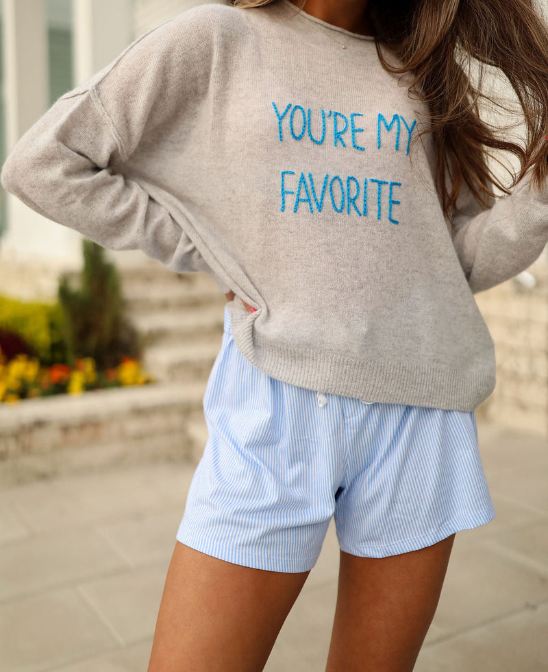 You’re My Favorite Cashmere Sweater - Grey