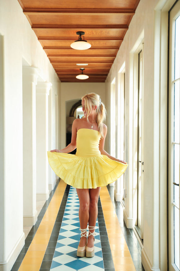 Georgia Dress - Baby Yellow