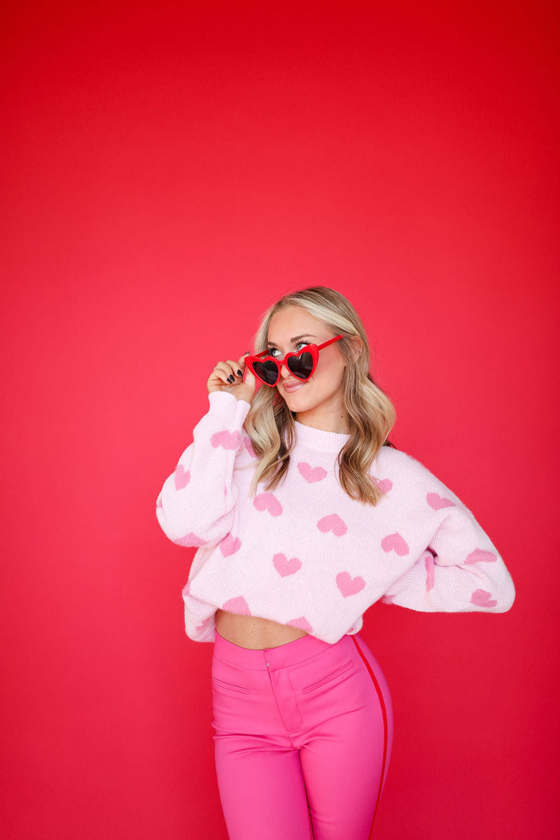 Heart Eyes Sweater - Pink