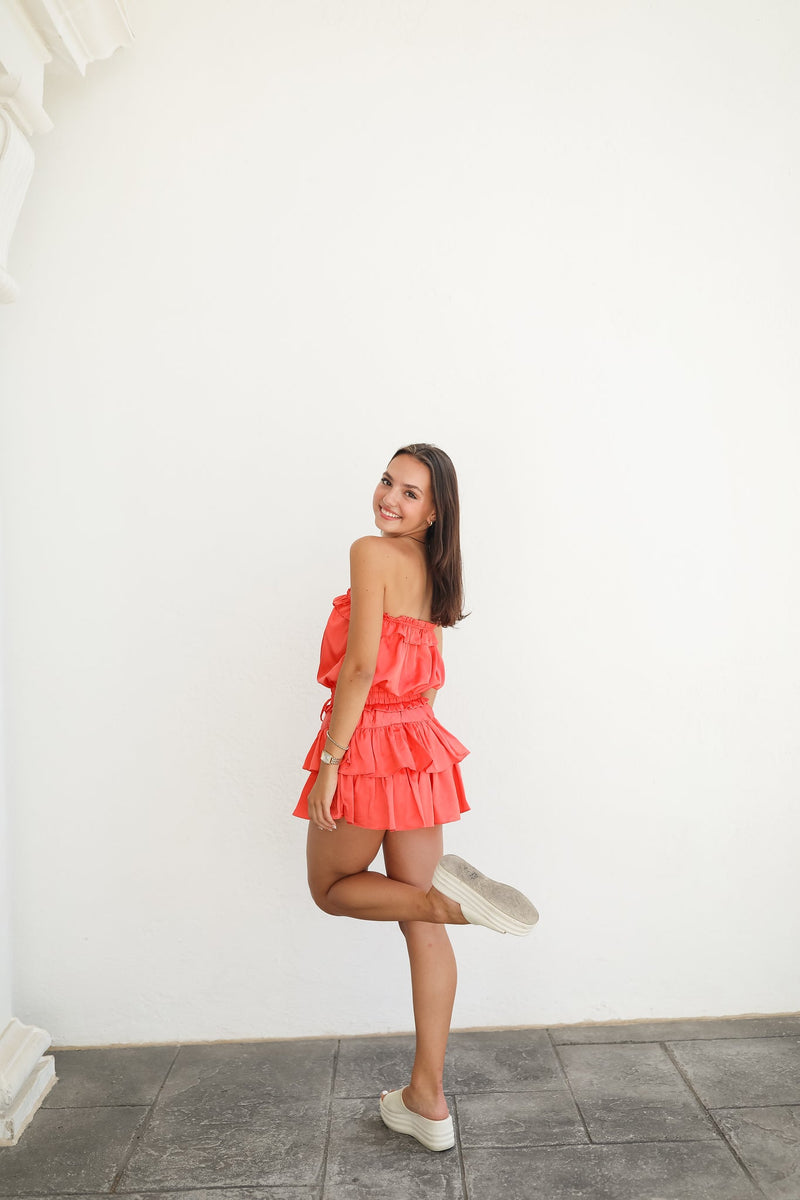 Mad About You Romper - Coral