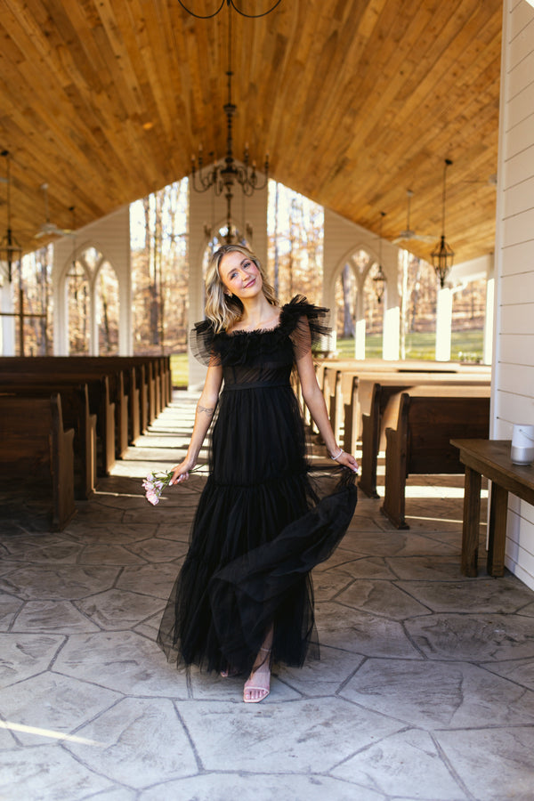 Ramsey Tulle Gown - Black