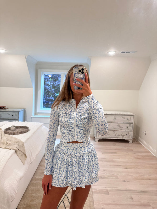 Lainey Skirt - Blue Floral