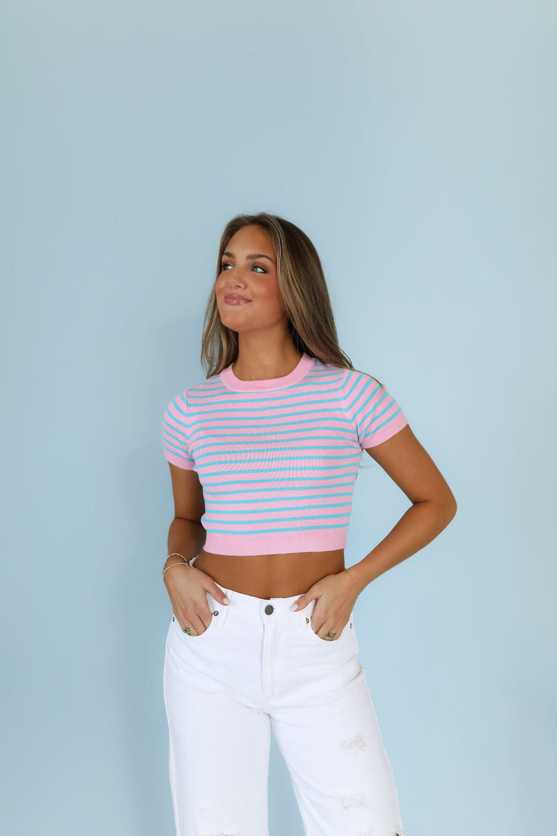 Cotton Candy Top - Pink Blue