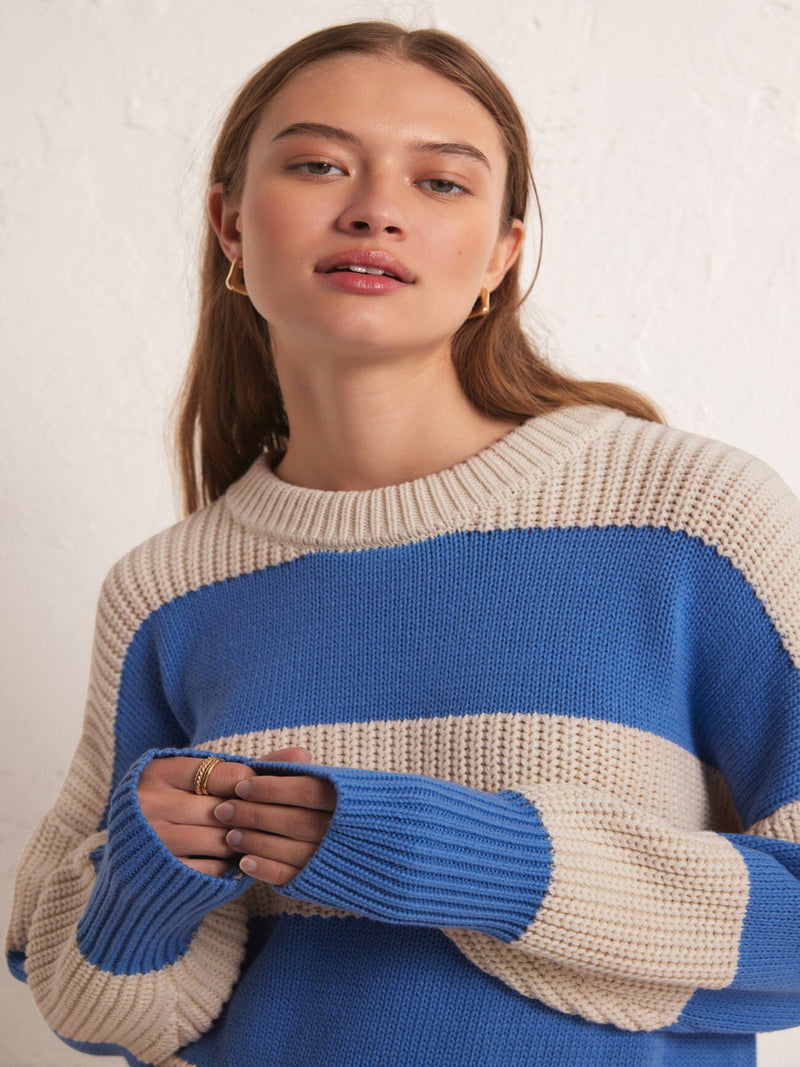 Fresca Stripe Sweater - Blue Isle