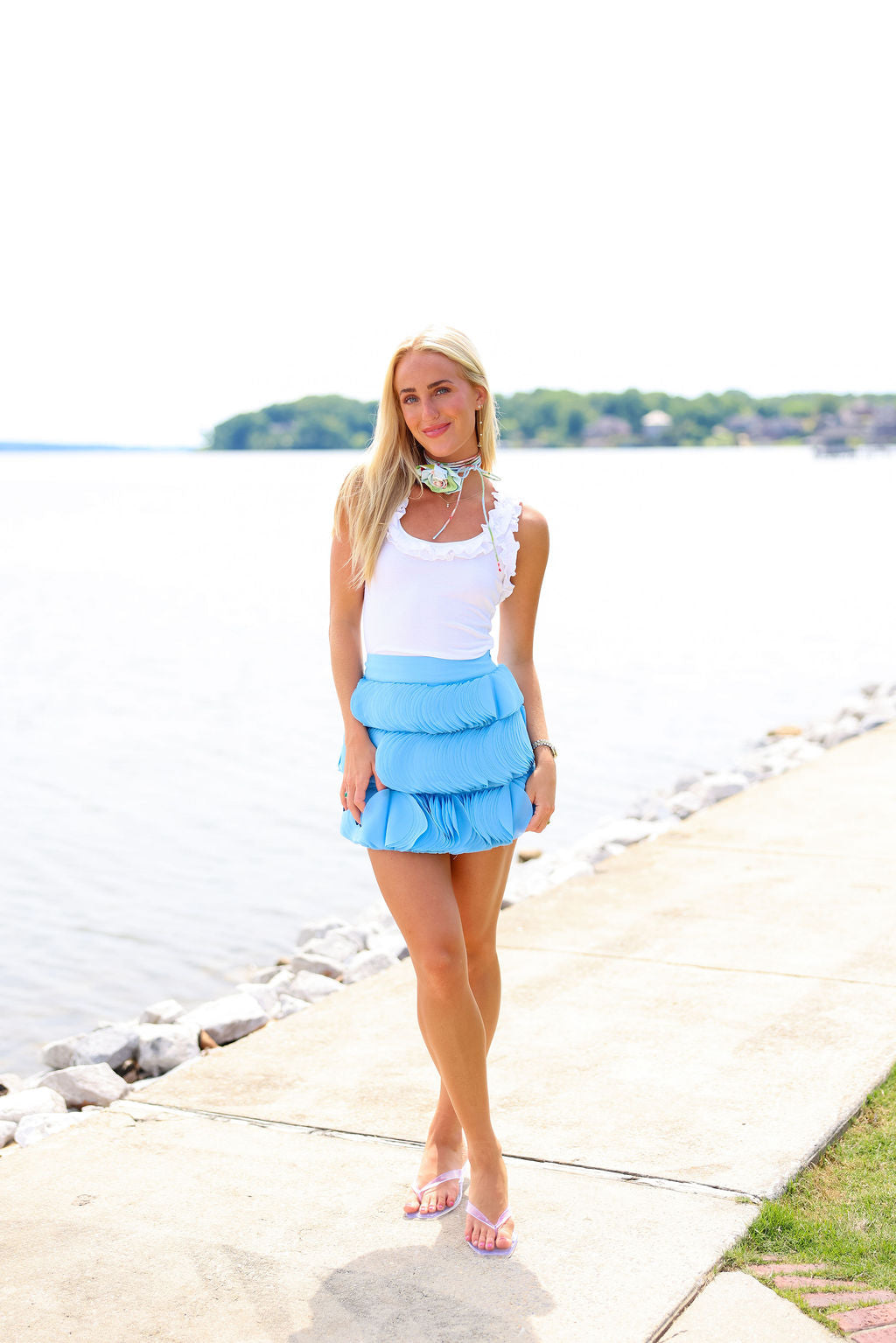 Ruffle Tank - White – cocolillys