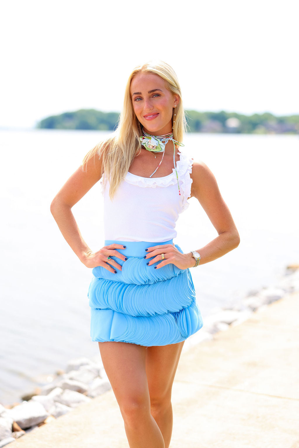 Ruffle Tank - White – cocolillys