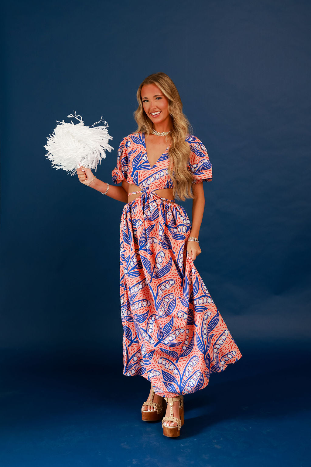 white flower print dress Sunny Days Lemon Midi | Cute Women's Dress KOL-3 Size:38IT 58 Bust Creating Stunning Album Covers