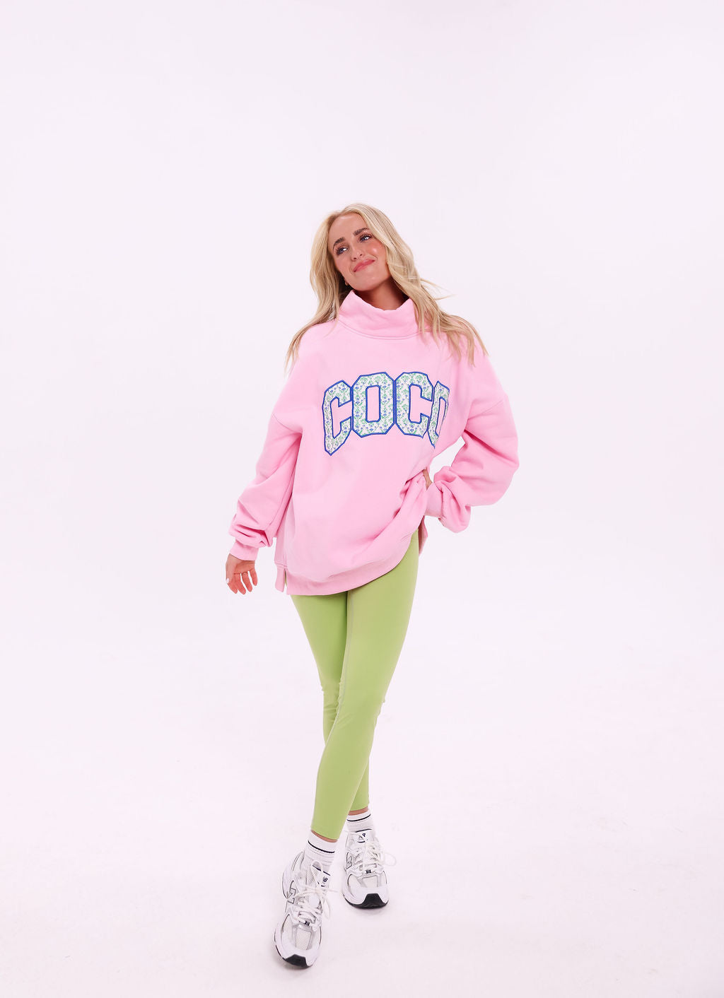COCO(⁎ᴗ͈ˬᴗ͈⁎) Coco Mockneck - Pink Floral – cocolillys