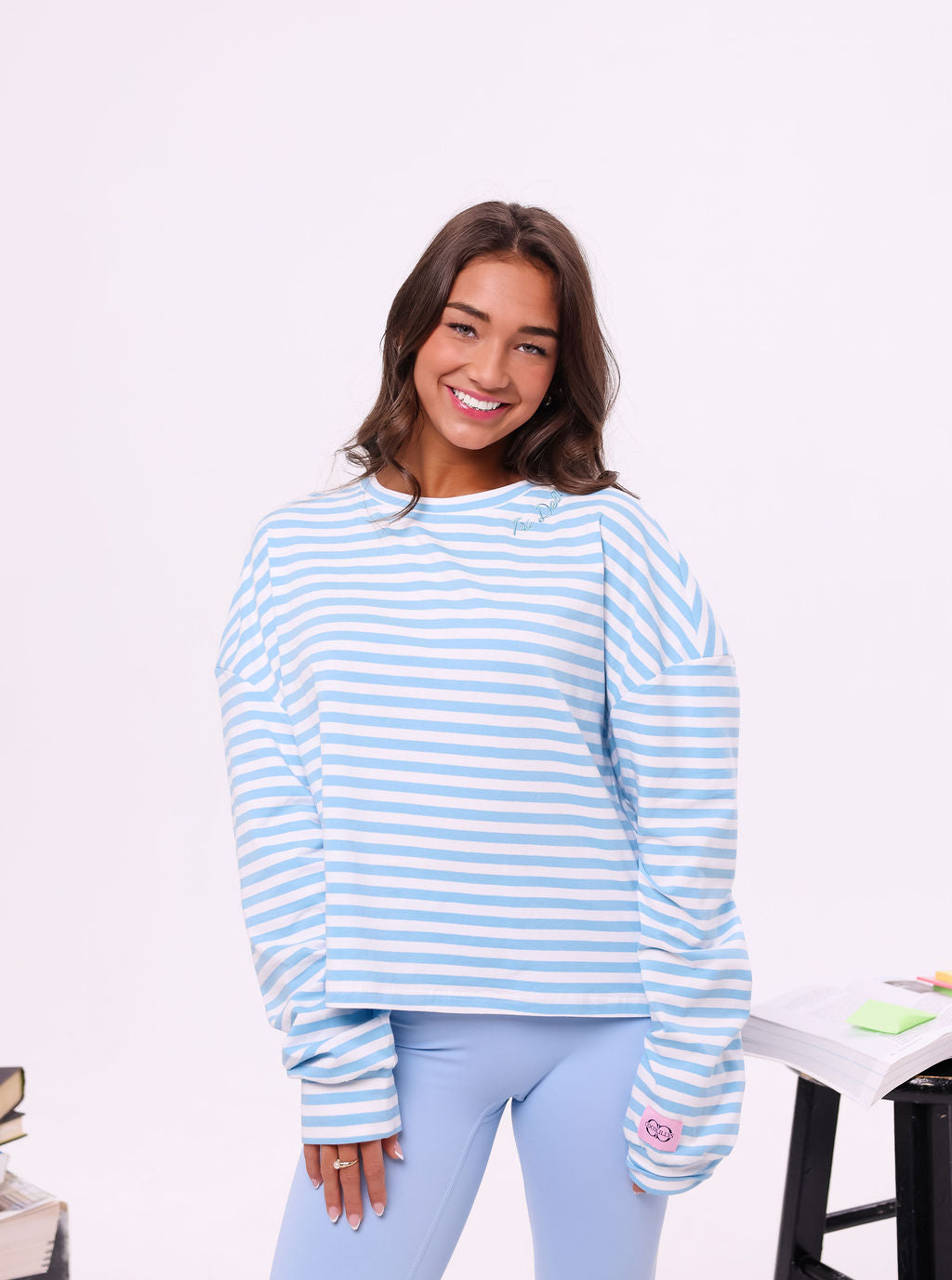 GREEK Oversized Long Sleeve Tee - Tri Delta PREORDER – cocolillys