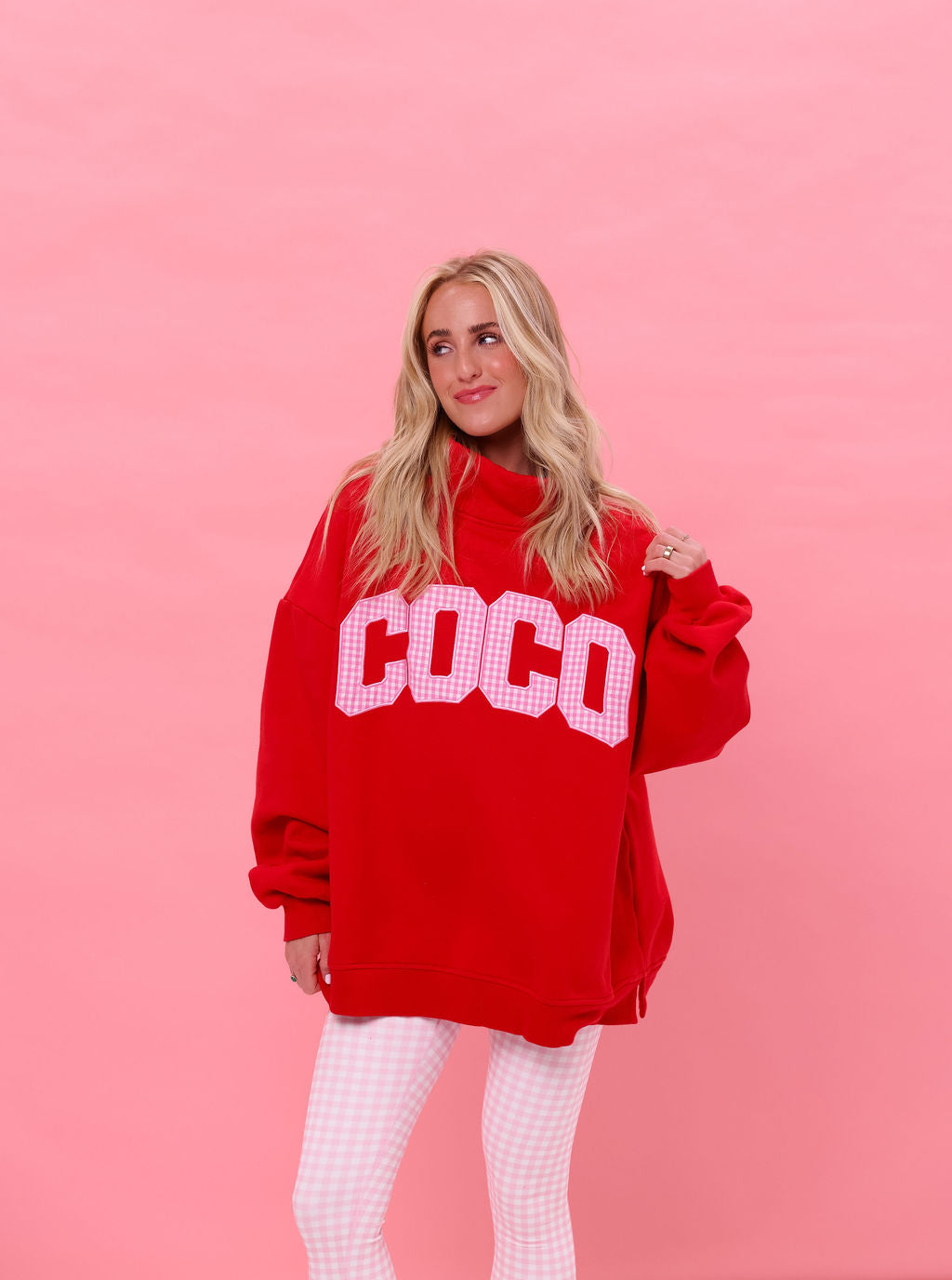 Coco Coco Mockneck - Cherry Gingham – cocolillys