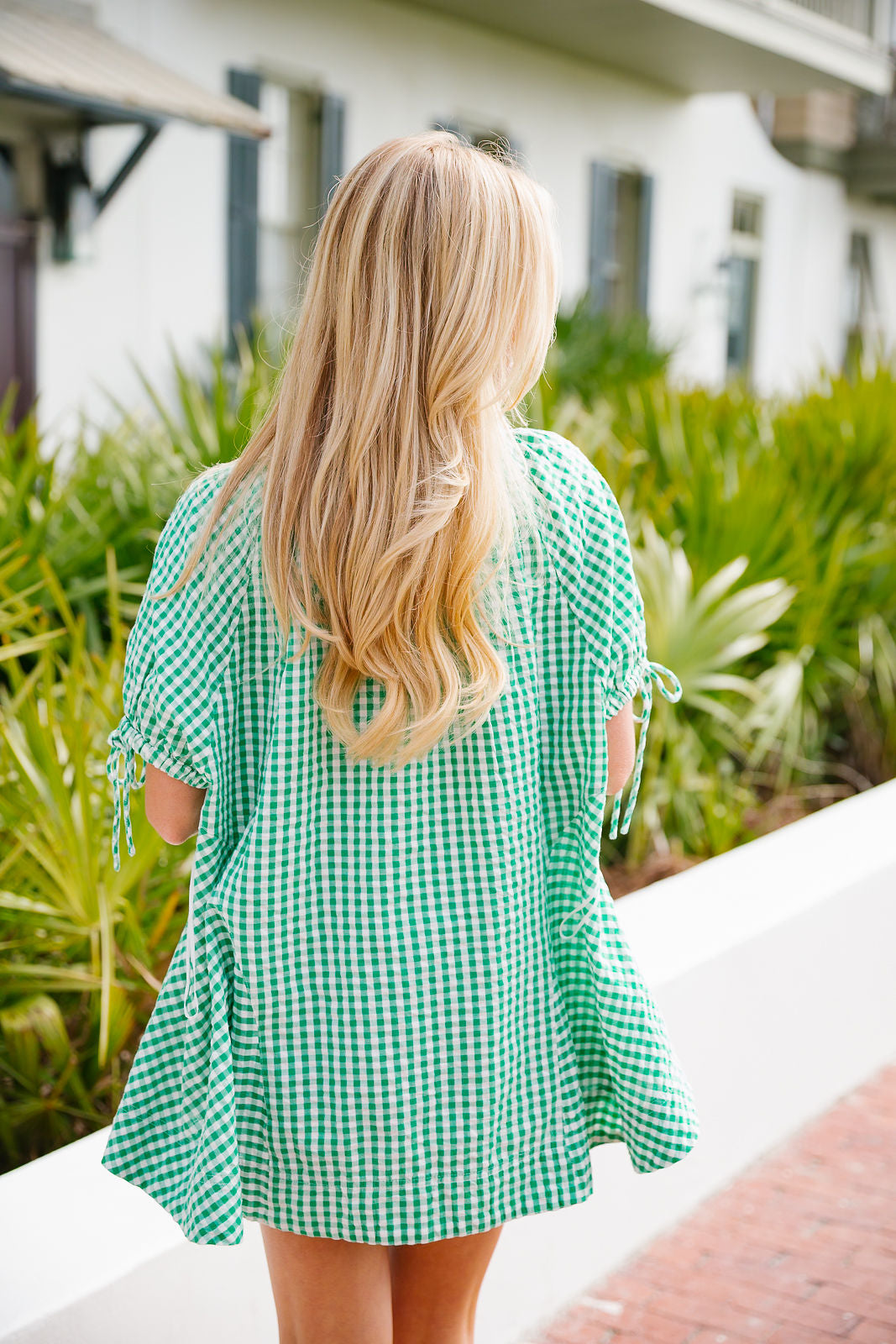 Farley Gingham Tunic - Green Combo FREE PEOPLE – cocolillys
