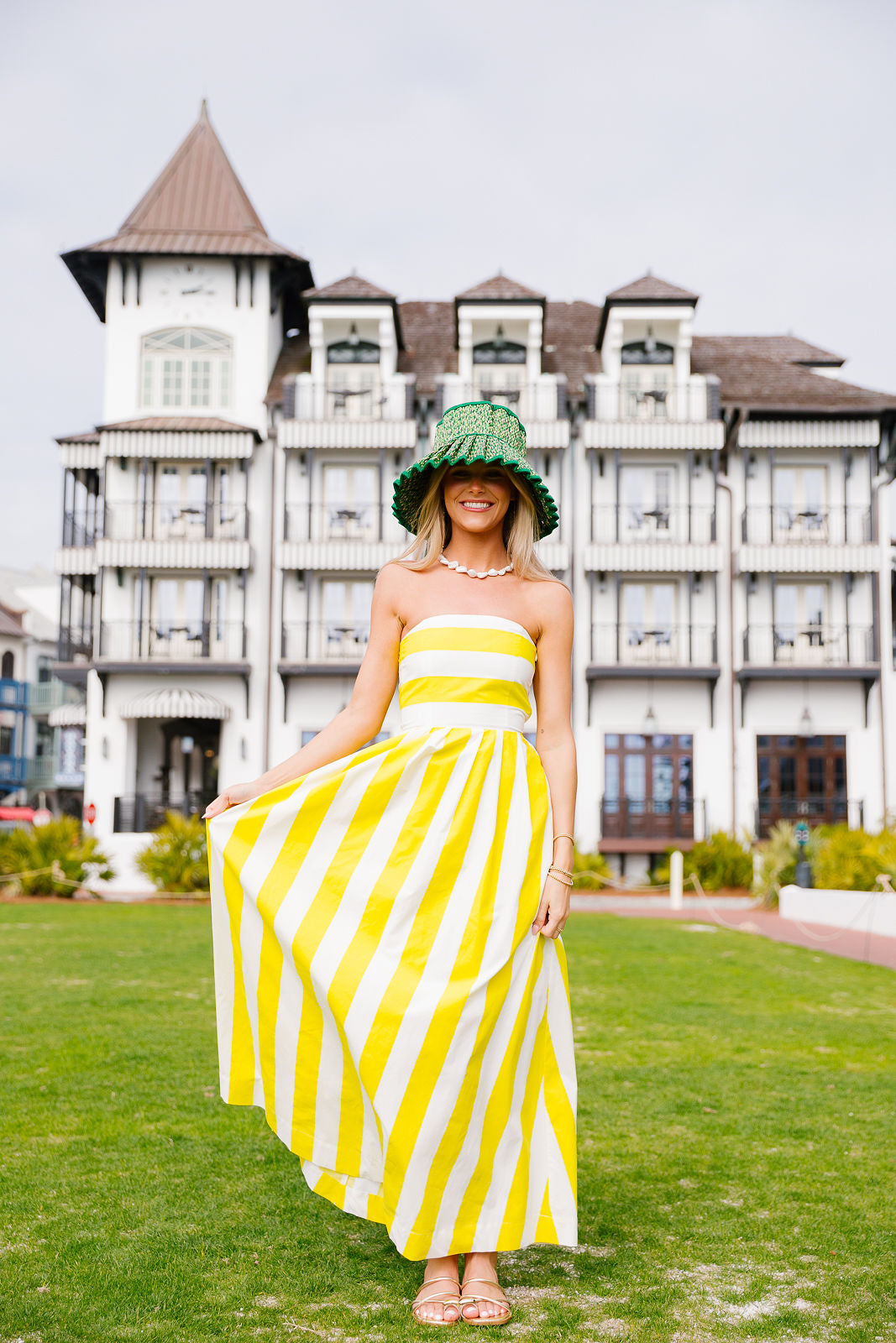 black and yellow striped dress Hutcherson Dress