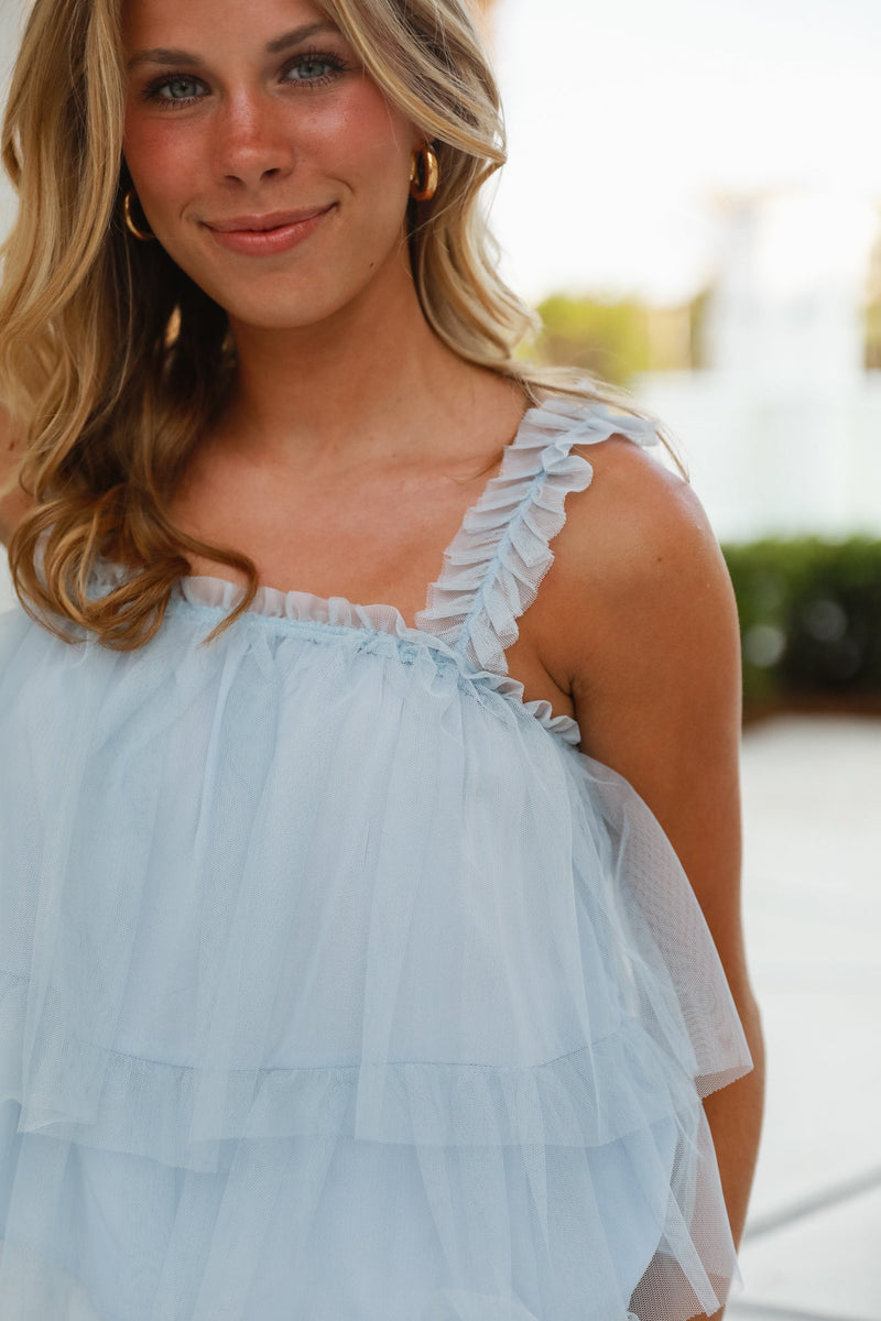 Tulle Much Fun Top - Airy Blue