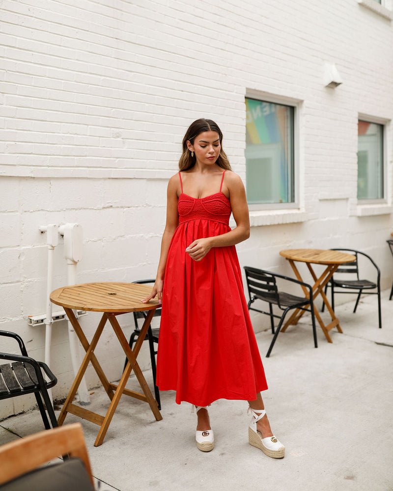 Meg Midi Dress - Red