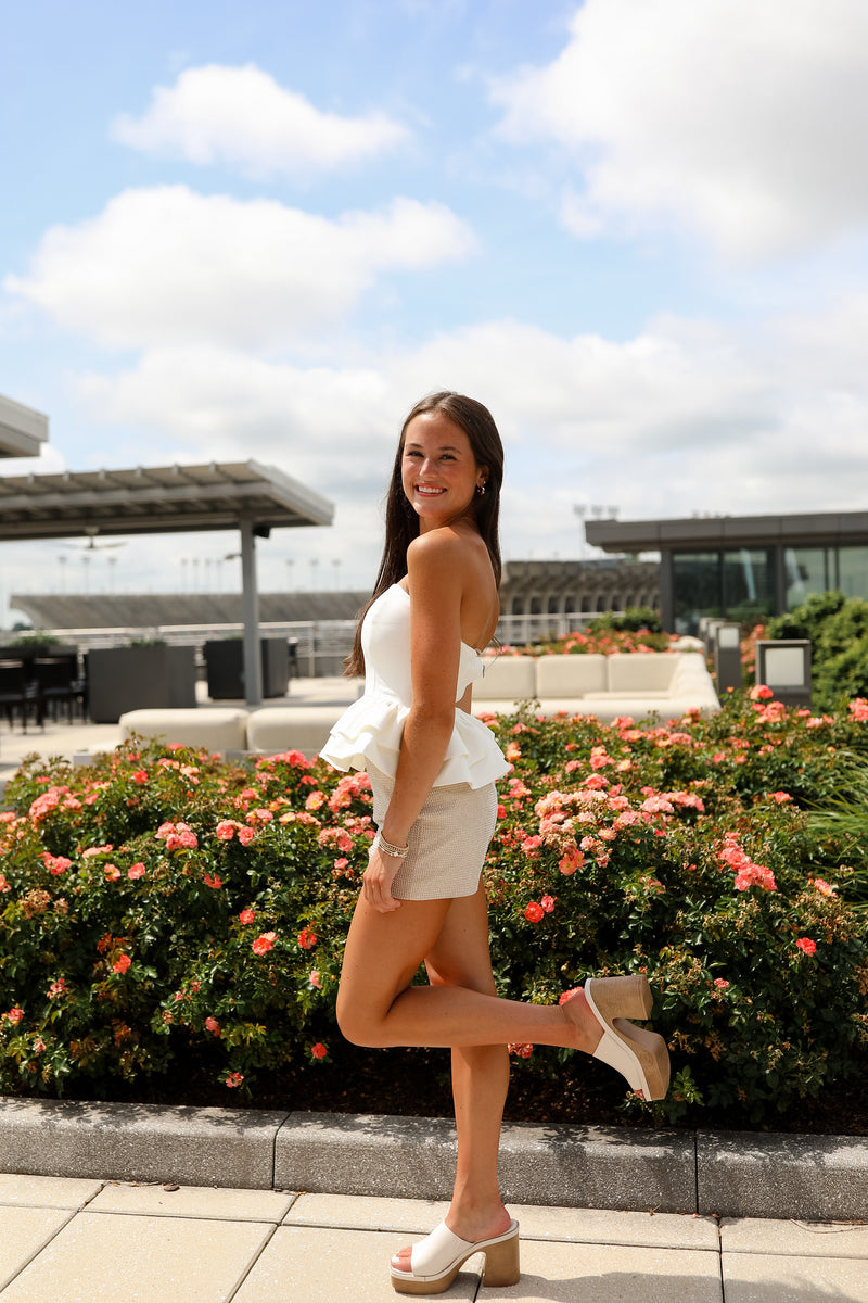 For the Frill Of It Top - White