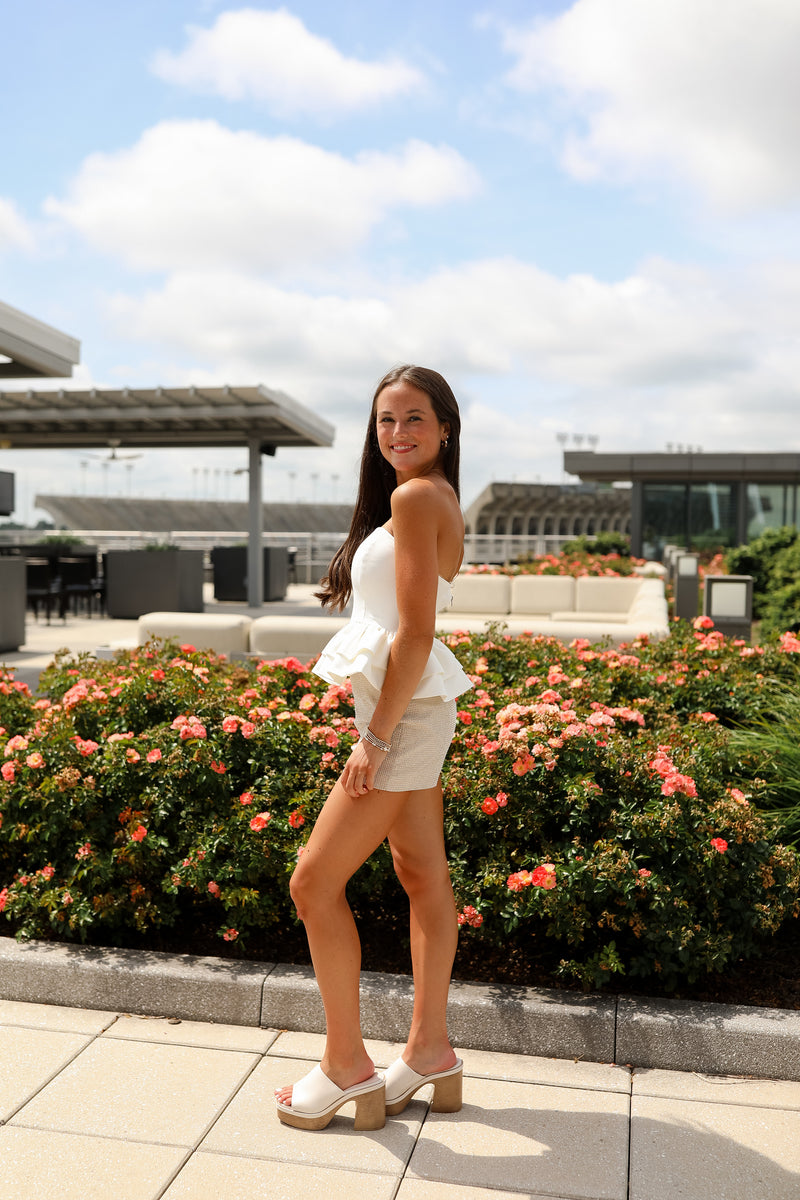 For the Frill Of It Top - White