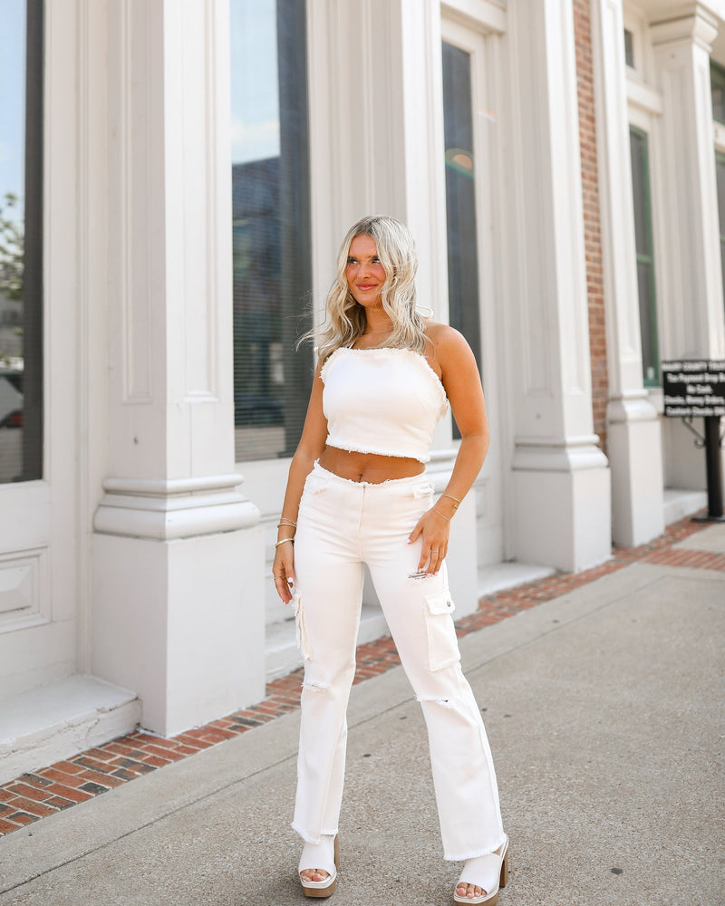 Maxwell Halter Top - White