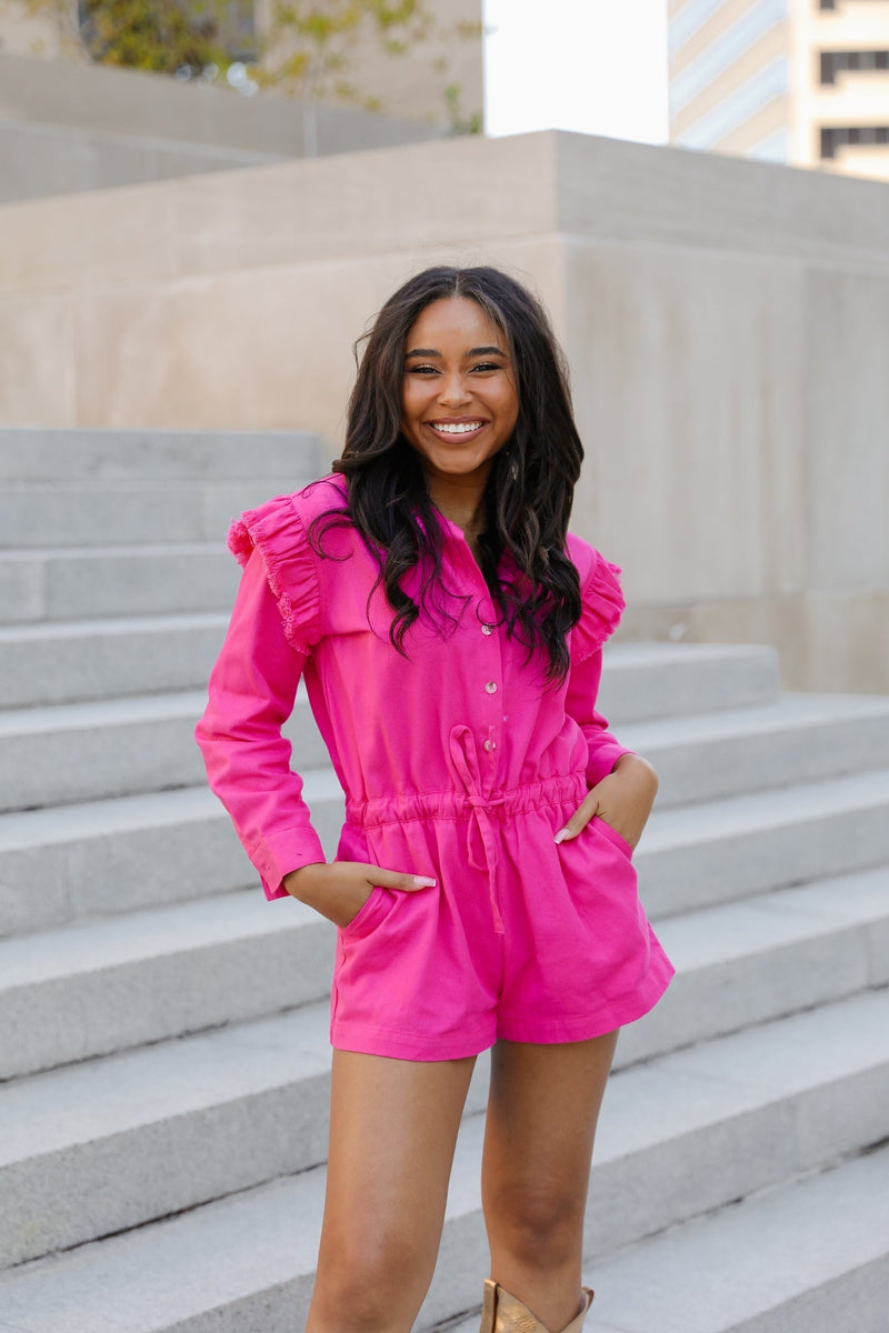 Bebe Romper - Hot Pink