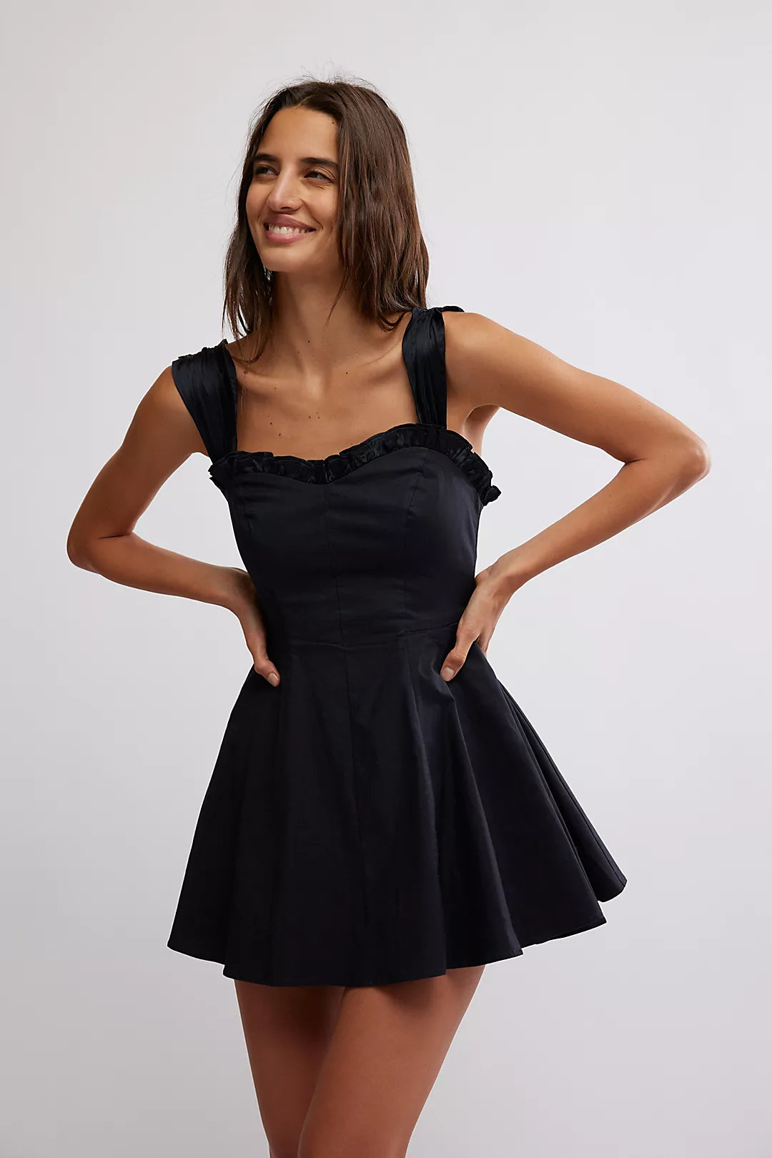 Mindy Midnight Mini Dress - Black Combo FREE PEOPLE – cocolillys