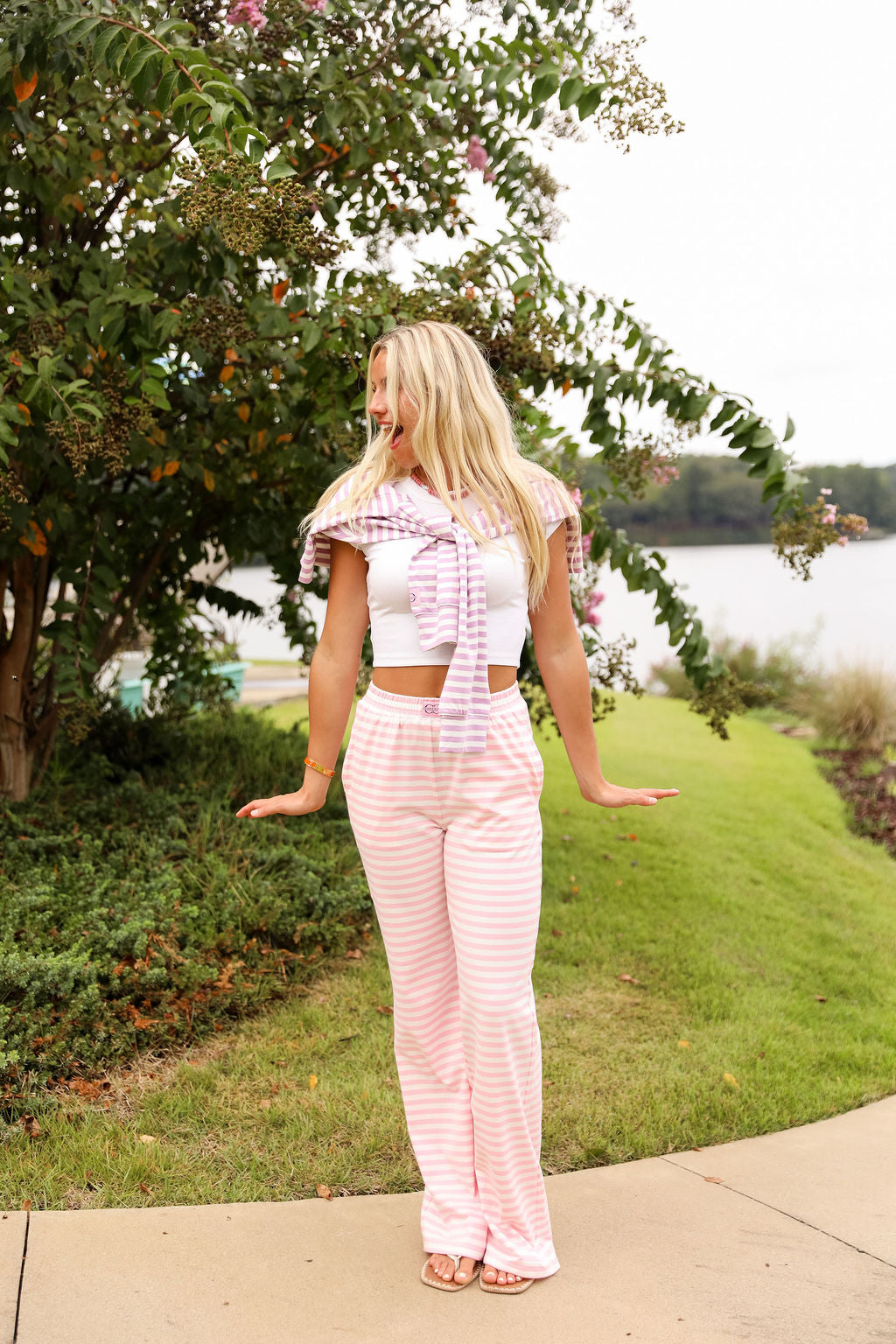 Stripe Wide Leg Pant - Bubblegum Kiss – cocolillys
